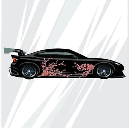 Sakura Blossom Partial Vehicle Wrap Set - Image 2